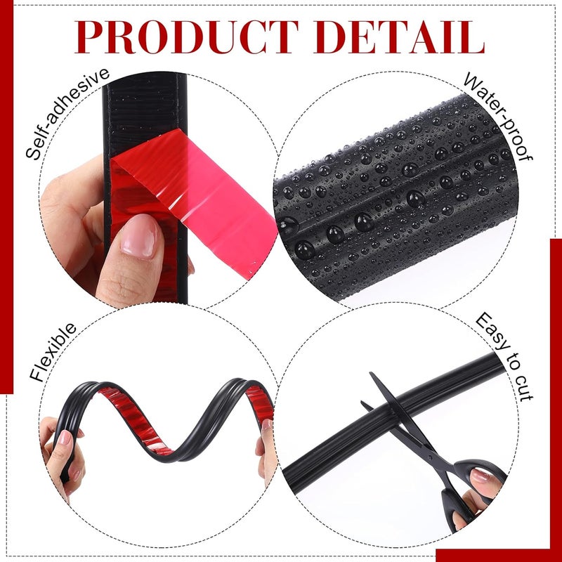 Innconee 19.7ft Peel and Stick Molding Chair Rail Panel Flexible Wall Molding Trim Self Adhesive Panel Moulding for DIY Home Wall Decor Protection Cabinet Border Frame(0.91 Inch,Stylish,Black) - Image 3